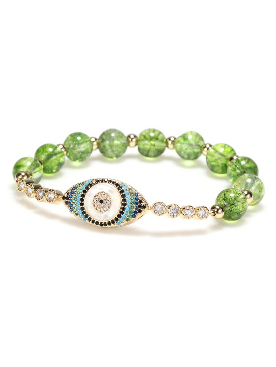 Buddha Stones Natural Peridot Evil Eye Abundance Bracelet