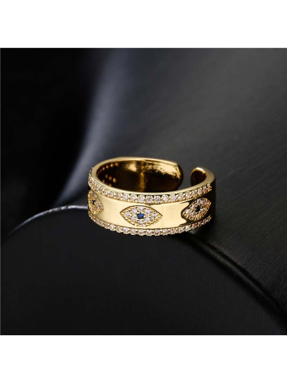 Buddha Stones Evil Eye Luck Blessing Copper Alloy Ring