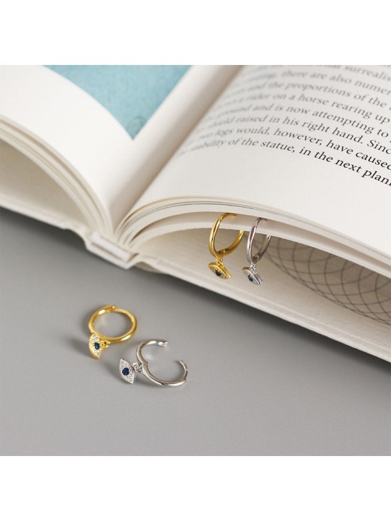 Buddha Stones 925 Sterling Silver Evil Eye Blessing Protection Stud Earrings