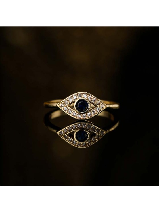 Buddha Stones Evil Eye Protection Blessing Copper Ring