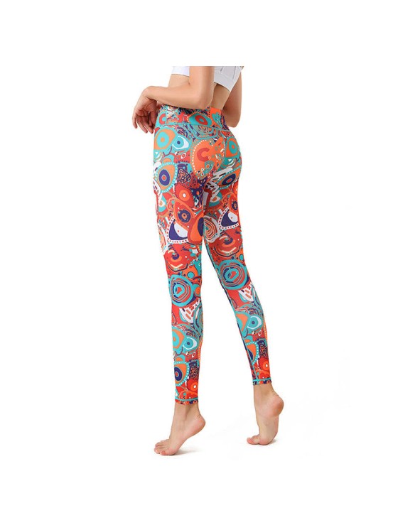 Buddha Stones Colorful Evil Eye Print Sports Exercise Fitness Leggings Women's Yoga Pants