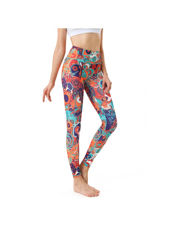 Buddha Stones Colorful Evil Eye Print Sports Exercise Fitness Leggings Women's Yoga Pants
