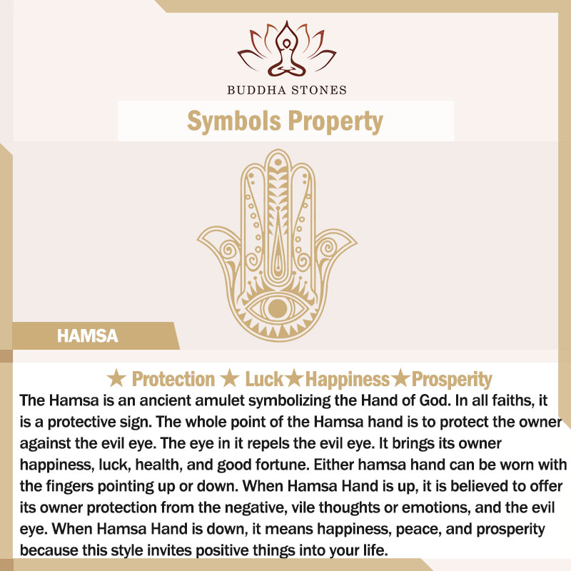 Buddha Stones Hamsa Symbol Evil Eye Protection Prosperity Home Decoration Decorations BS 1